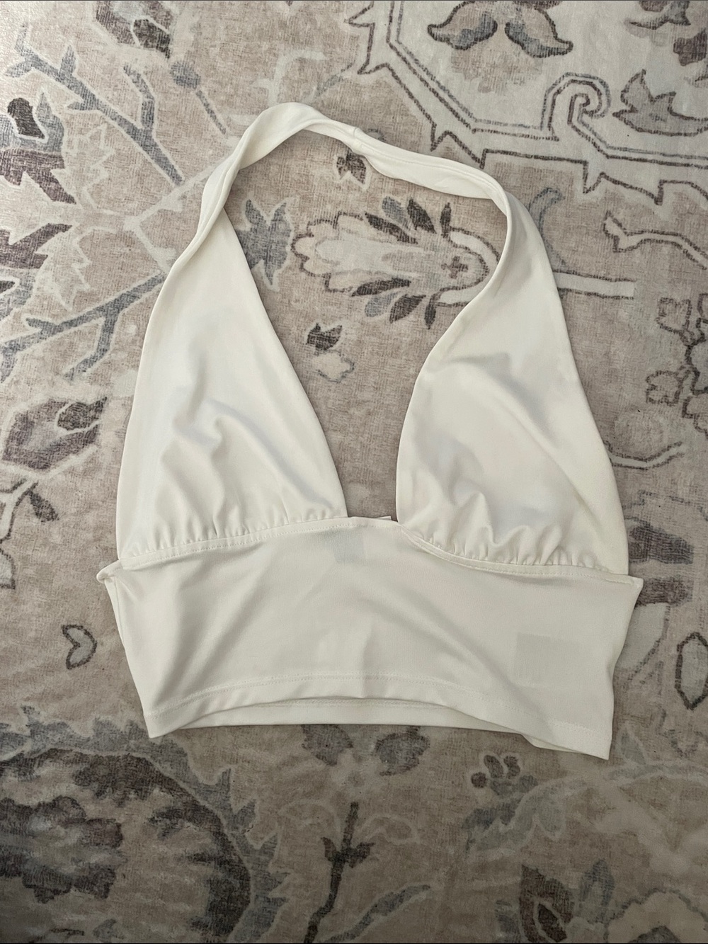 Divided White Halter Crop Top